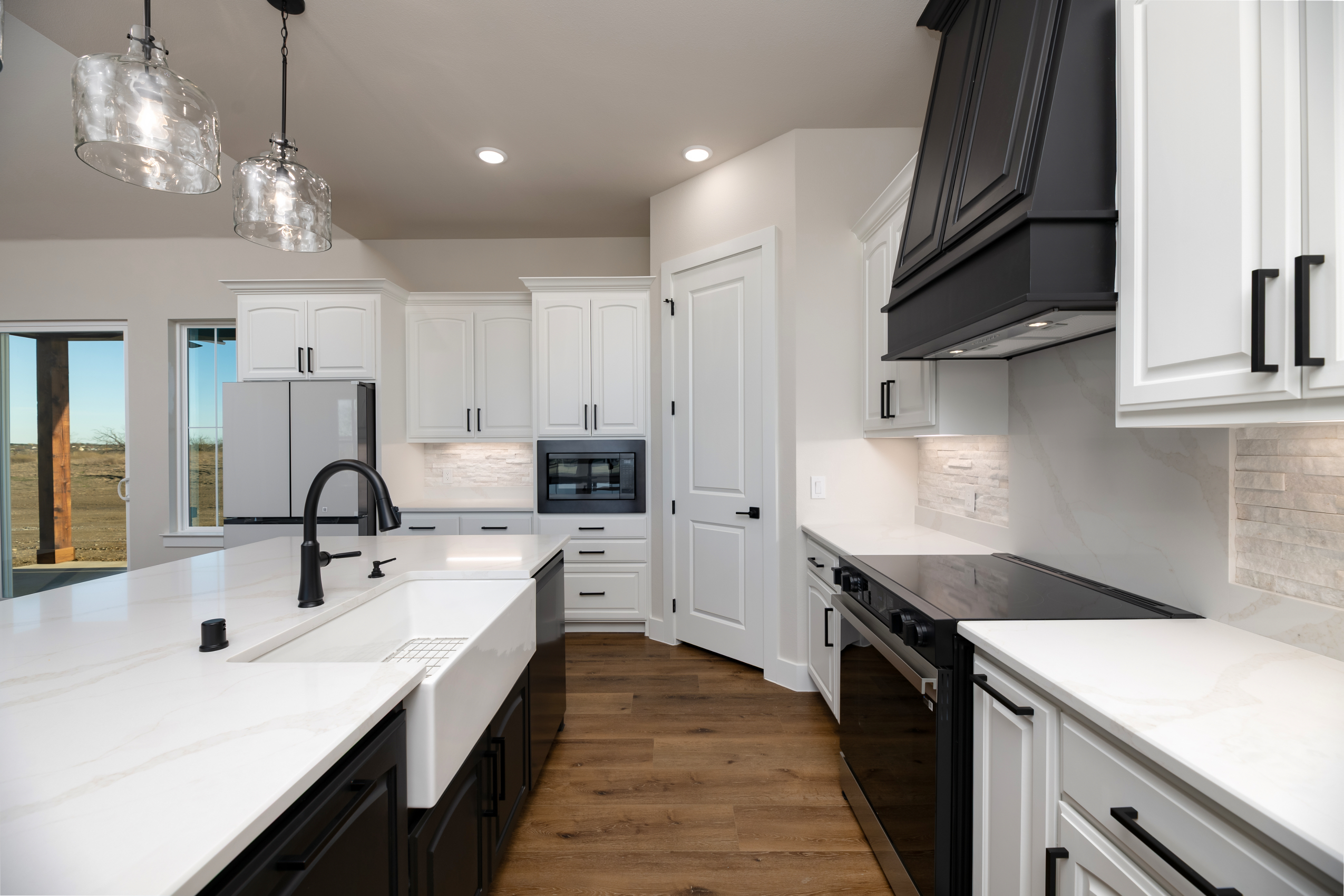 Spacious master bedroom in a custom home